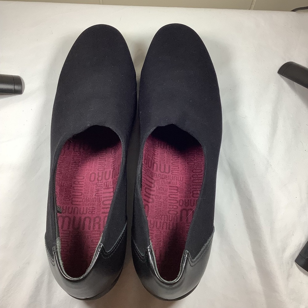 Munro Traveler Womens Black Stretch Fabric Slip On‎ Comfort Shoes Loafers SZ 11